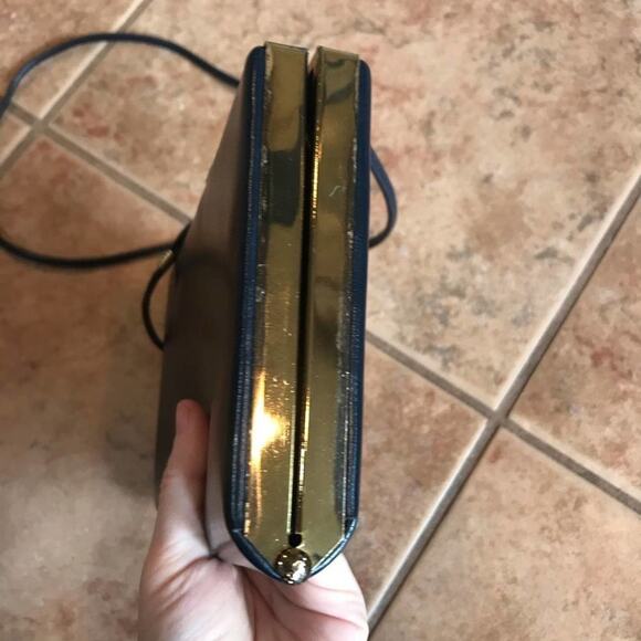 Vintage mini crossbody purse black leather - Picture 5 of 8